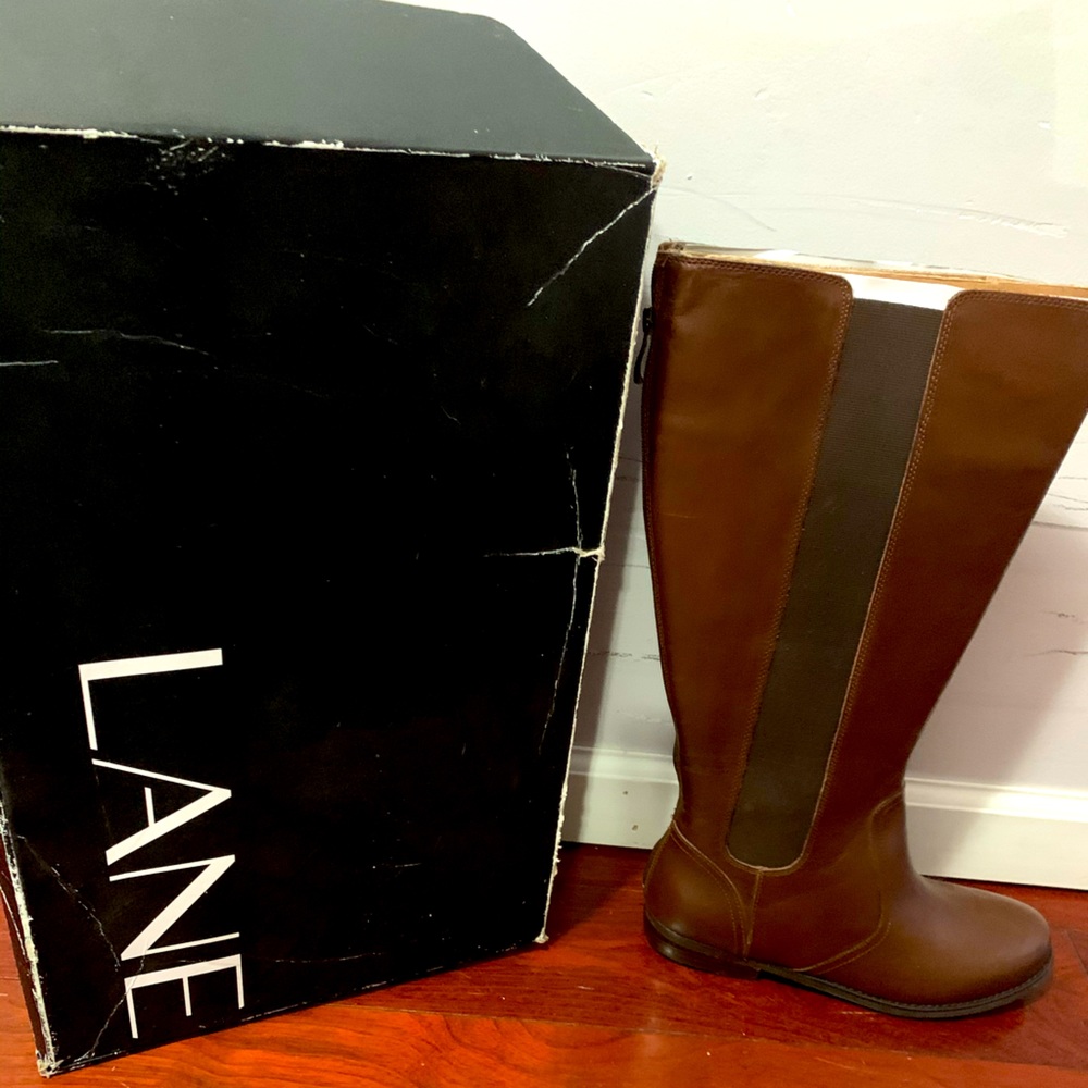 Genuine brown leather boots